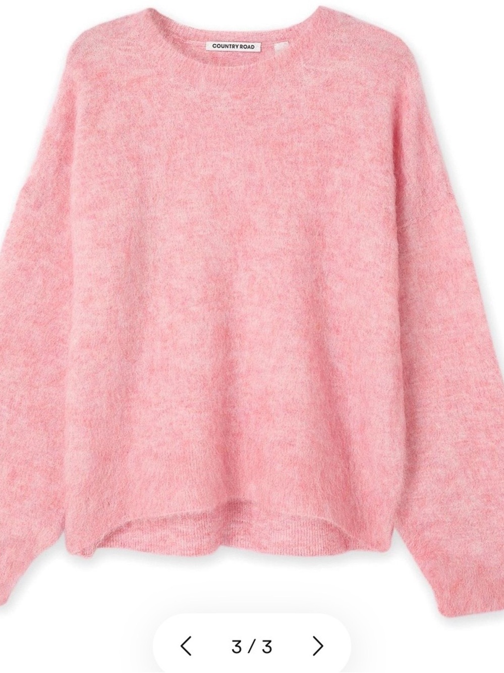 Country Road Soft Pink Fuzzy Crew Sweater